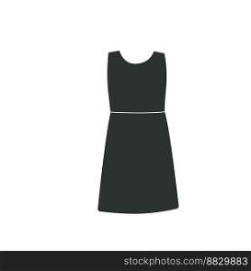 Flat vector silhouette illustration in childish style. Hand drawn tennis dress. Clipart isolated on white background