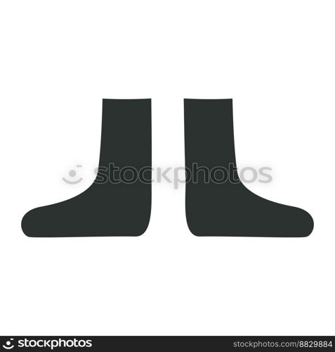 Flat vector silhouette illustration in childish style. Hand drawn tennis pair of socks. Clipart isolated on white background