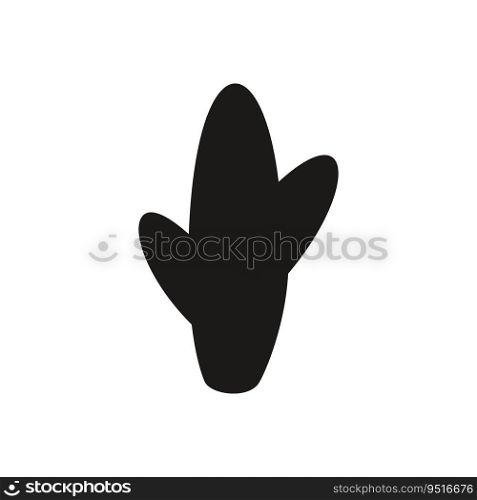 Flat vector silhouette illustration of cactus