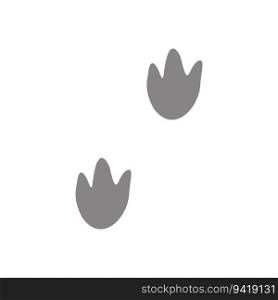 Flat vector silhouette illustration of footsteps