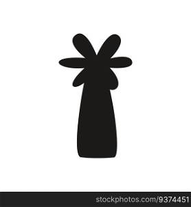 Flat vector silhouette illustration of palm