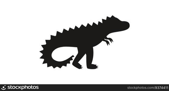 Flat vector silhouette illustration of tyrannosaurus dinosaur