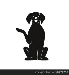 Flat vector silhouette  silhouette illustration of a dog. Flat vector silhouette silhouette illustration of a dog