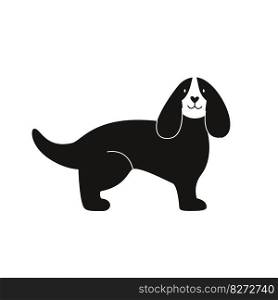 Flat vector silhouette  silhouette illustration of a dog. Flat vector silhouette silhouette illustration of a dog