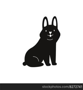 Flat vector silhouette  silhouette illustration of a dog. Flat vector silhouette silhouette illustration of a dog