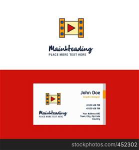 Flat Video Logo and Visiting Card Template. Busienss Concept Logo Design