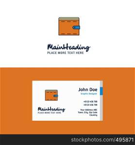 Flat Wallet Logo and Visiting Card Template. Busienss Concept Logo Design