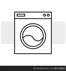 Flat washing machine icon for clothing design. Linear black icon. Vector illustration. stock image. EPS 10.. Flat washing machine icon for clothing design. Linear black icon. Vector illustration. stock image. 