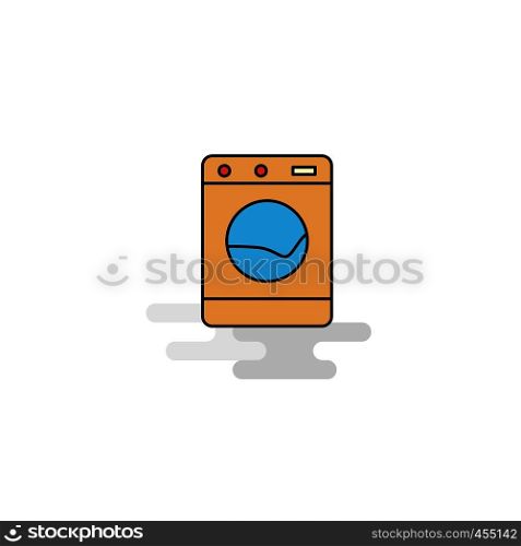 Flat Washing machine Icon. Vector