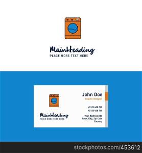 Flat Washing machine Logo and Visiting Card Template. Busienss Concept Logo Design