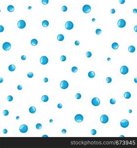 Flat water bubbles seamless pattern on a white background. Abstract geometrical circle vector wallpaper. Underwater backdrop. Round shapes drops of water.. Flat water bubbles seamless pattern on a white background.