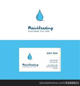 Flat Water drop Logo and Visiting Card Template. Busienss Concept Logo Design