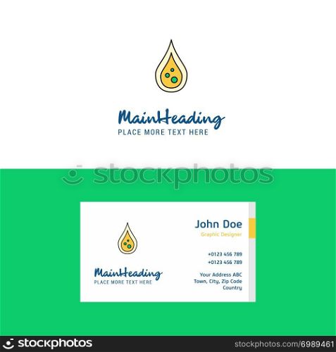 Flat Water drop Logo and Visiting Card Template. Busienss Concept Logo Design