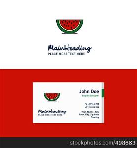 Flat Water melon Logo and Visiting Card Template. Busienss Concept Logo Design