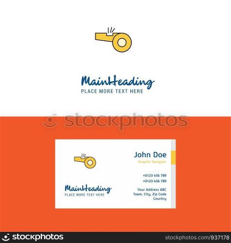 Flat Whistle Logo and Visiting Card Template. Busienss Concept Logo Design