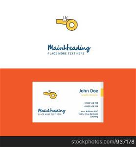 Flat Whistle Logo and Visiting Card Template. Busienss Concept Logo Design
