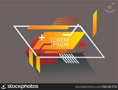Flat white frame with geometric pattern can Vector Image