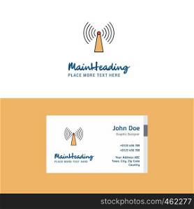 Flat Wifi Logo and Visiting Card Template. Busienss Concept Logo Design
