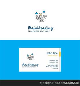 Flat Wind blowing Logo and Visiting Card Template. Busienss Concept Logo Design