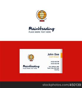 Flat World globe Logo and Visiting Card Template. Busienss Concept Logo Design