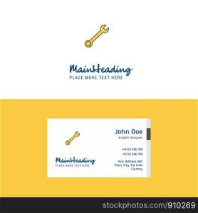 Flat Wrench Logo and Visiting Card Template. Busienss Concept Logo Design