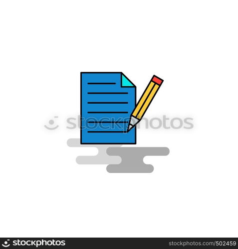 Flat Write document Icon. Vector