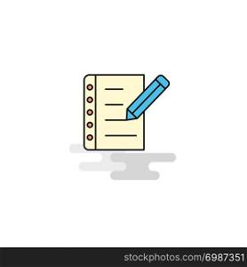 Flat Writing on notes Icon. Vector