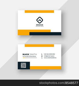 flat yellow and white business card design