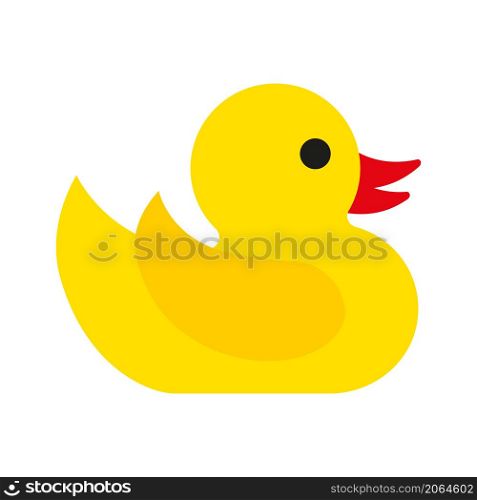 Flat yellow duckling icon on a white background. vector illustration. Flat yellow duckling icon on a white background