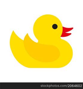 Flat yellow duckling icon on a white background. vector illustration. Flat yellow duckling icon on a white background