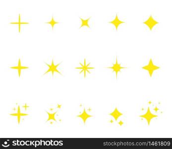 Flat yellow sparkle star.Gold twinkle stars cartoon style.Set of light firework, glow effect, bright bursts.Sparkle star with flash. Flat decoration twinkle on isolated background. vector illustration. Flat yellow sparkle star.Gold twinkle stars cartoon style.Set of light firework, glow effect, bright bursts.Sparkle star with flash. Flat decoration twinkle on isolated background. vector