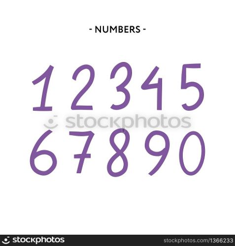 FLATLI. Flat line font. Latin alphabet numbers from 1 to 0. Signs in line flat style. Cute modern capital numbers. Vector. FLATLI. Flat line font. Latin alphabet numbers from 1 to 0. Signs in line flat style. Cute modern capital numbers. Vector trendy flat line figures