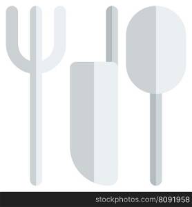 Flatware set, a collection of cutlery.
