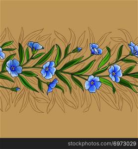 flax vector pattern on color background. flax vector pattern