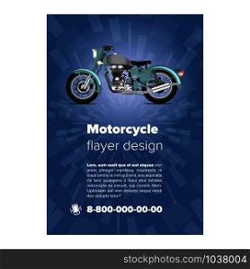 Flayer or placard with motorcycle image inside. Flayer or placard with motorcycle