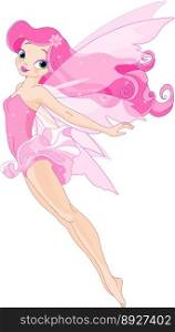 Flaying pink fairy vector image