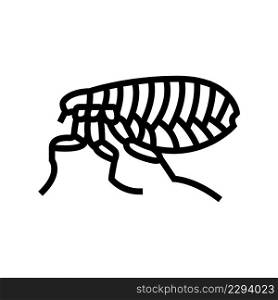 flea insect line icon vector. flea insect sign. isolated contour symbol black illustration. flea insect line icon vector illustration