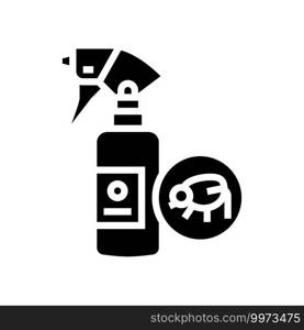 flea spray glyph icon vector. flea spray sign. isolated contour symbol black illustration. flea spray glyph icon vector illustration
