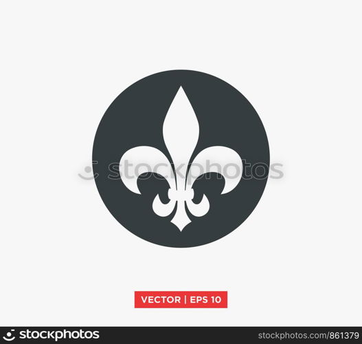 Fleur De Lis Heraldic Symbol Icon Vector Illustration