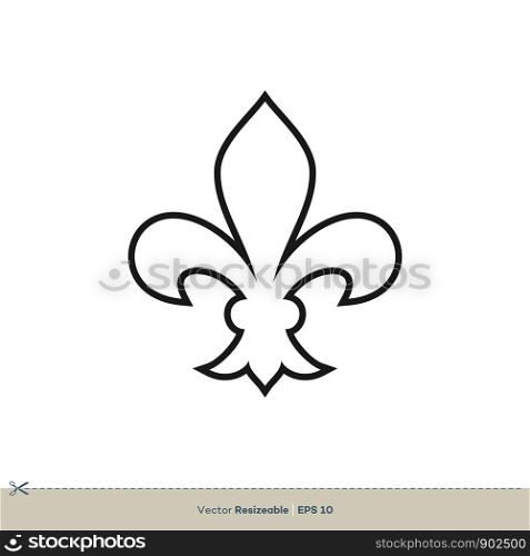 Fleur De Lis Icon Vector Logo Template Illustration Design. Vector EPS 10.