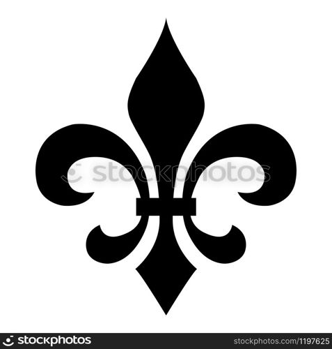 Fleur De Lis on white background. flat style. medieval sign. glowing french fleur de lis royal lily. heraldic symbol.