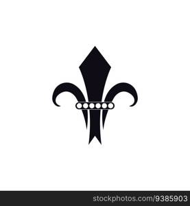 Fleur de lis vector icon design template symbol