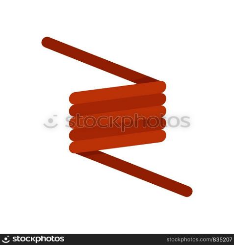 Flexible spring cable icon. Flat illustration of flexible spring cable vector icon for web isolated on white. Flexible spring cable icon, flat style