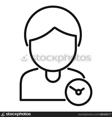 Flexible time icon outline vector. Office work. Clock hour. Flexible time icon outline vector. Office work