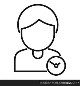 Flexible time icon outline vector. Office work. Clock hour. Flexible time icon outline vector. Office work
