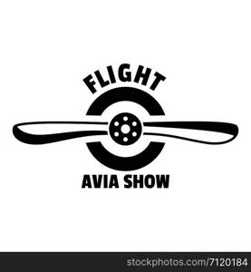 Flight avia show logo. Simple illustration of flight avia show vector logo for web design isolated on white background. Flight avia show logo, simple style