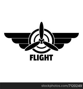 Flight logo. Simple illustration of flight vector logo for web design isolated on white background. Flight logo, simple style