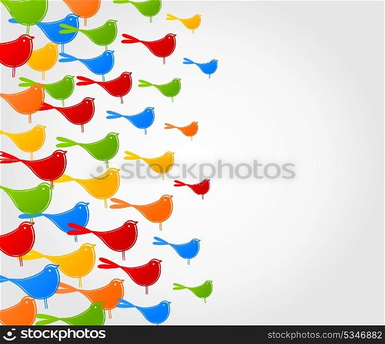Flight of birds3. Birds fly flight on the sky. A vector illustration