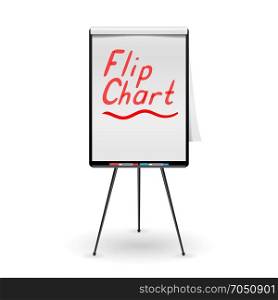 Flip Chart Vector. Office Whiteboard For Business Training. Isolated Illustration. Flip Chart Vector. Office Whiteboard For Business Training. Blank Sheet Of Paper On a Tripod. Presentation Stand Board. White Clean Epty Paper. Isolated Illustration