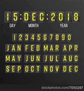 Flip Countdown Timer Vector. Black Flip Scoreboard Digital Calendar. Years, Months, Days.. Flip Countdown Timer Vector. Flip Scoreboard Digital Calendar. Years, Months, Days